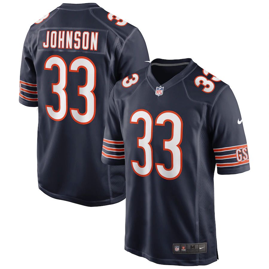 Cheap Men Chicago Bears 33 Jaylon Johnson Nike Navy Game NFL Jersey